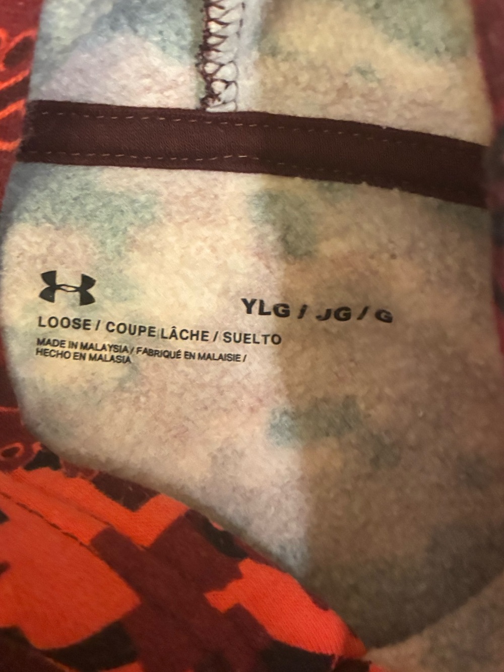 Under Armour Men’s Red & Black Camo Pullover Hoodie - Picture 4 of 5